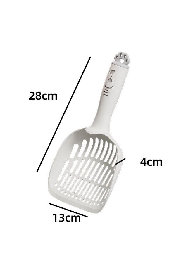 Oldzhan Ergonomic handle cat litter scoop plastic long handle cat scoop large cat scoop poop cat basin cat poop big scoop small hole pet supplies (white) - Image 5